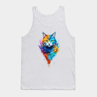 Cute Colorful Cat for kitten lovers art Kitty cats Tank Top